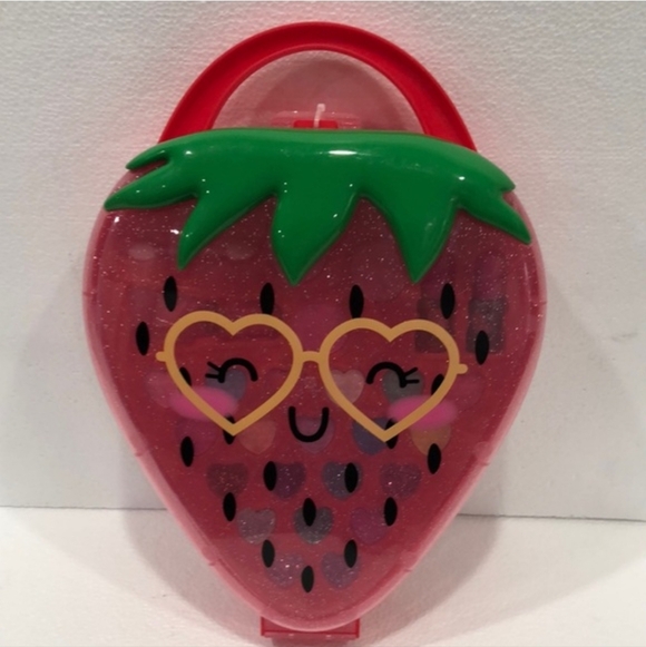 Other - Strawberry Shaped MakeUp Pallete with Heart Glasses